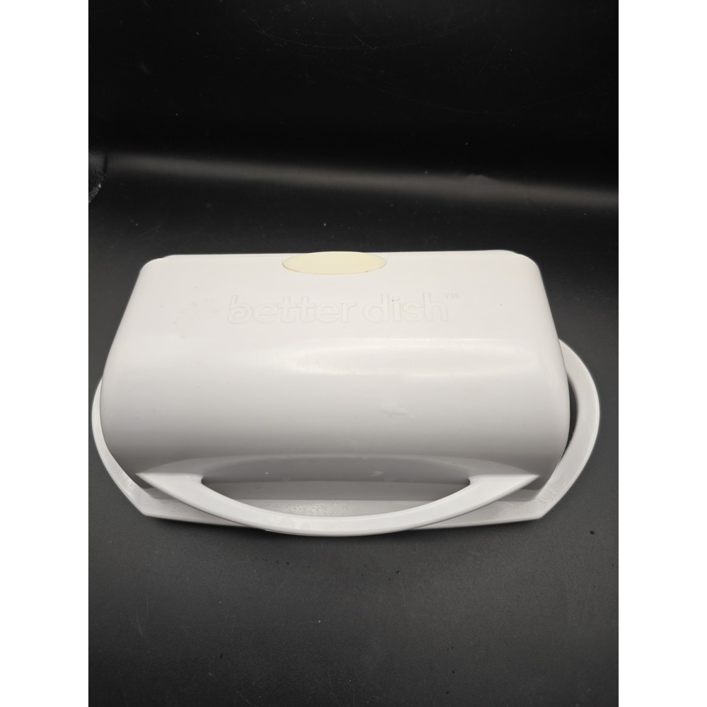 Kitchen Concepts Butter Dish White Flip Top Lid Butter Keeper USA by Joelle